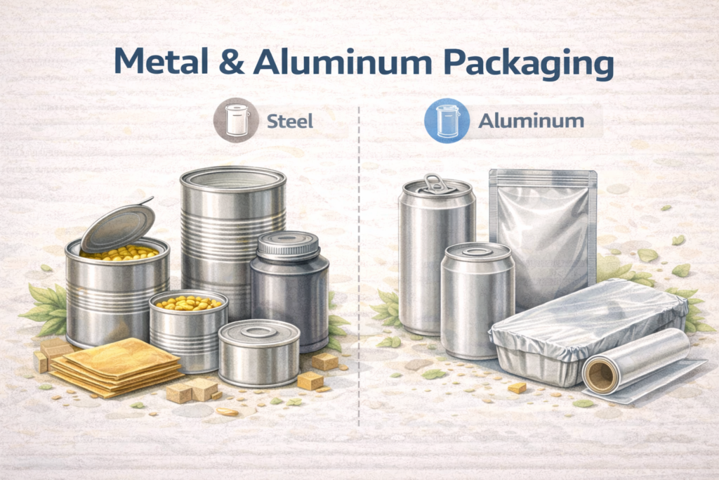 9 Different Types of Packaging Materials for Your Ecommerce Business metal and aluminum packaging display