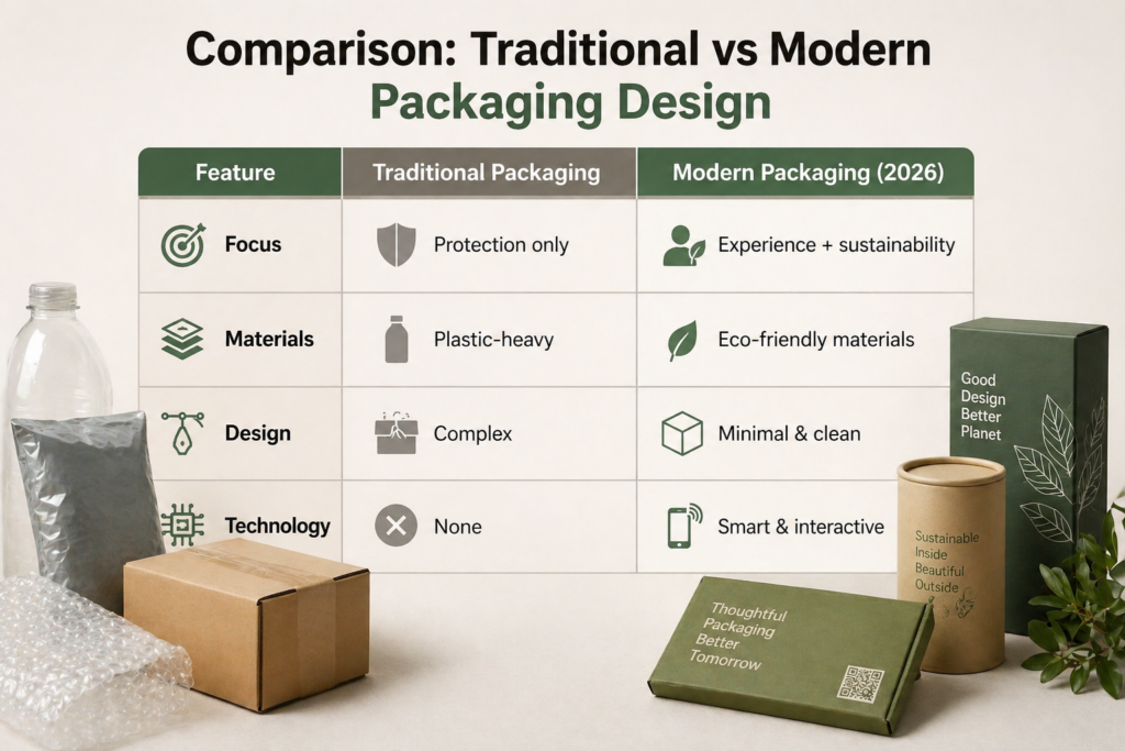 traditional vs modern packaging design