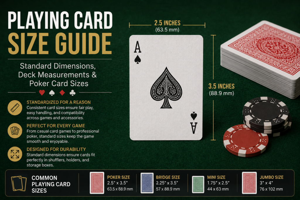 Playing Card Size Guide Standard Dimensions, Deck Measurements & Poker Card Sizes