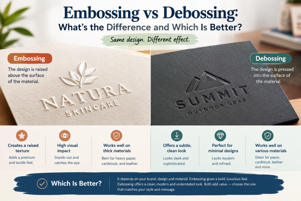 Embossing vs Debossing