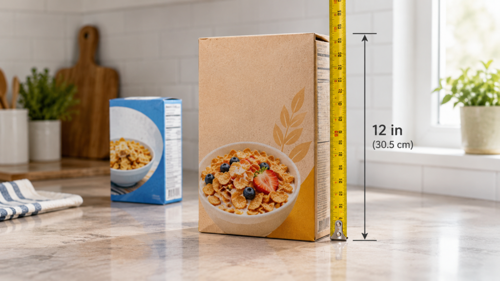 How Tall Is a Box of Cereal Height in Inches and cm